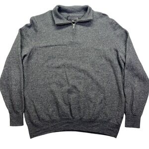 Christian Lacroix Merino Wool 1/4 Zip Pullover Sweater‎ Gray XXL Boho Preppy